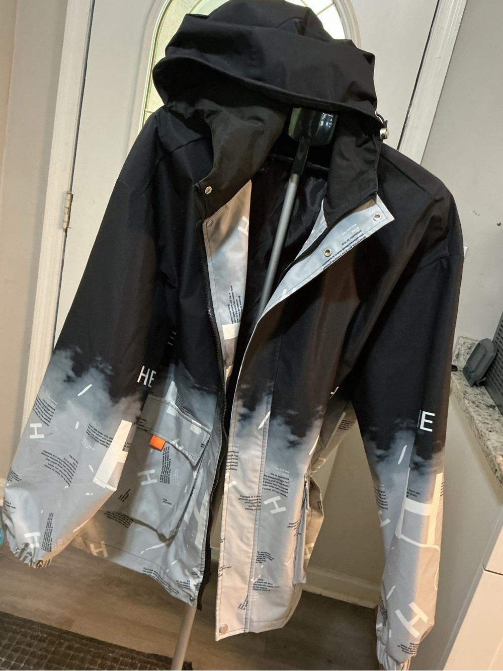 SHEIN Black and Gray Lightweight Shirt Jacket